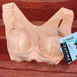 CECILENE JAPANESE FRONT CLOSURE BRA TENCEL SUPIMA COTTON NWT